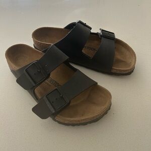 Birkenstock Arizona Black Leather Sandals